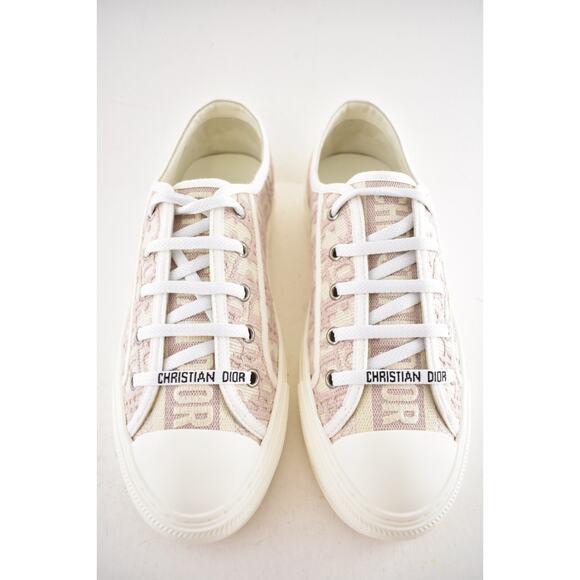 Dior Walk'N'Dior Powder Nude Pink Oblique Logo Flat Low Top Trainer Sneaker 40 - Picture 5 of 15